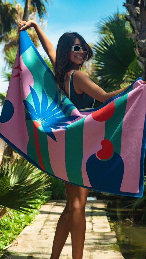 Yoga Beach, Beach Towel Blanket, Live In Style, Beach Yoga, Summer Living, Instagram Ideas Post, Personalized Beach Towel, Stylish Blouse Design, Yoga Towel