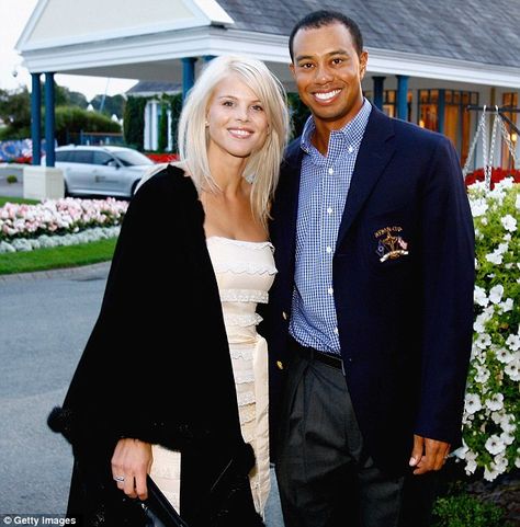 Love lost: Elin Nordegren is pictured with ex-husband Tiger Woods before he admission of marital infidelity led to their divorce Tiger Woods Ex Wife, Elin Nordegren, Florida Mansion, Anna Nicole Smith, Justin Theroux, Nick Cannon, Short Hairdos, Wiz Khalifa, Trendy Short Haircuts