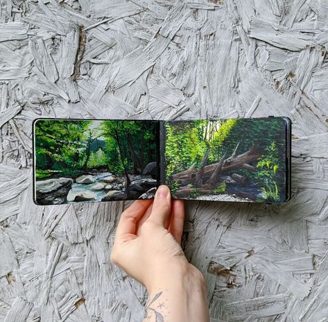 I Made Gouache Paintings That Come To Life! Moleskine Journal, Moleskine Art, Woods Forest, Gouache Art, Sketchbook Ideas, Youtube Instagram, Nature Art Painting, Forest River, Art Inspiration Painting