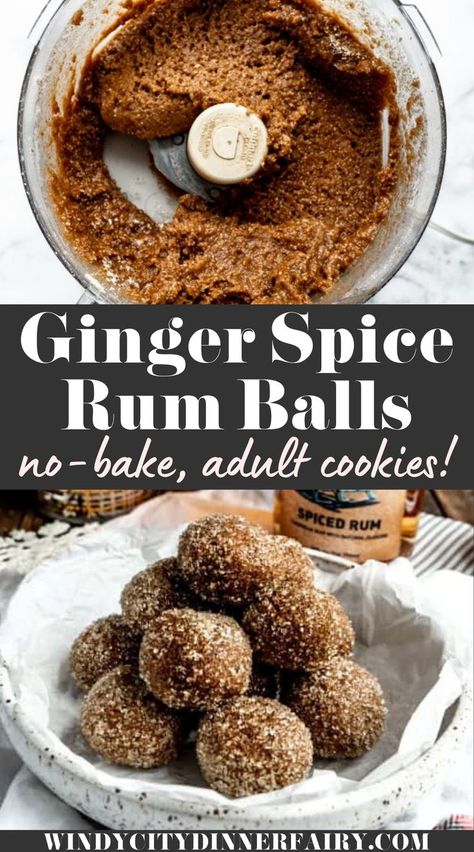 Gf Rum Balls, Ginger Balls, Rum Ball, Ginger Balls Recipe, Rum Cookies, Rum Balls Recipe, Ginger Desserts, Ginger Snaps Recipe, Rum Balls