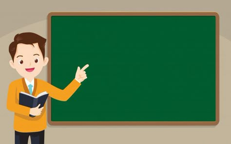 Teacher standing in front of chalkboard Premium Vector Cool Powerpoint Backgrounds, Powerpoint Background Free, Papan Tulis Kapur, School Powerpoint Templates, Powerpoint Background Templates, Background For Powerpoint Presentation, Teacher Cartoon, Education Poster Design, Teacher Classroom Decorations