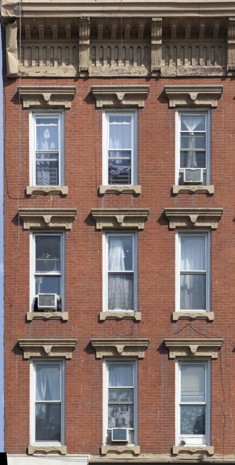 Old Apartment Building Exterior, Building Front View, Old Building Apartment, Pictures Of Buildings, Retro Windows, Council Flat, Brick Apartments, Modeling Reference, Brick Apartment