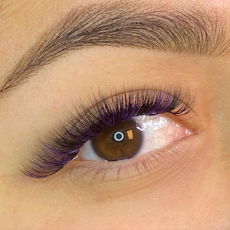 Purple Eyelashes, Purple Eyelash Extensions, Purple Lashes, Purple Lash Extensions, Lash Extensions Color, Colorful Lash Extensions, Color Lash Extensions, Colored Lash Extensions, Permanent Eyelashes