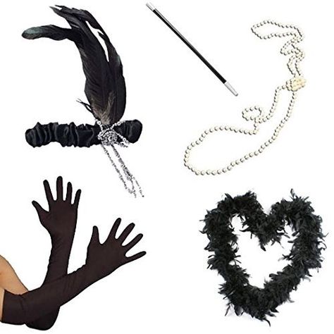 1920s Flapper Black Feather Boa Headband Pearl Necklace C... https://www.amazon.co.uk/dp/B00W1TRF6K/ref=cm_sw_r_pi_dp_x_G4zfybHPTES9P 1920s Themed Party Outfit, Black Feather Boa, 1920s Fancy Dress, 1920s Themed Party, Womens Fancy Dress, Ladies Fancy Dress, Headband Pearl, Flapper Headband, Fancy Dress Accessories