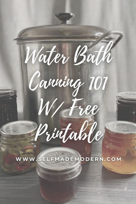 When people hear the word “canning” they instantly begin to worry.  I know I didn’t try it for years because it seemed so intimidating.  But water bath canning really isn’t that difficult to master.  All you need is the right tools and a little bit of preparation. Most people have many of the tools needed to do water bath canning already.  Trust me, if I can do it, so can you. #canning #canningbasics #howto #waterbath Water Bath Canning Process Times, Canning Times Water Bath, How To Water Bath Can, What Can You Water Bath Can, Water Bath Canning Time Chart, Waterbath Canning Recipe, Water Bath Canning For Beginners, Small Batch Canning, Dry Canning