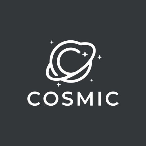 the letter C logo that makes up the cosmic planet Cosmic Logo, Letter C Logo, Planet Logo, The Letter C, Earth Orbit, C Logo, Letter C, Cosmos, Vector Art