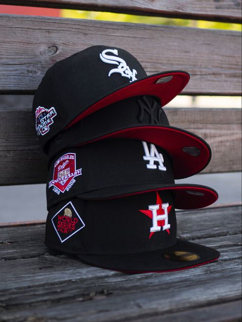 Fresh Hat, Custom Fitted Hats, Swag Hats, Mlb Logo, Dope Hats, Classy Outfits Men, Black Sweats, Sweat Band, Nba Hats