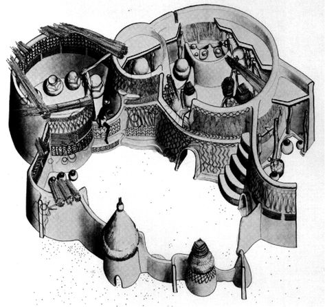 Nankani Family Compound - African Architecture showing the organic structure of fractals through the evolution of a family unit . . . Dnd Egypt, Eco Camp, African Civilization, Organic Building, Black Architecture, African Village, African Architecture, African House, African Origins