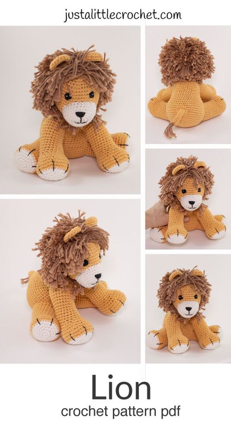 Easy Amigurumi Lion Crochet Pattern - Just A Little Crochet Lion Crochet Pattern Free, Lion Crochet Pattern, Lion Crochet, Crochet Terminology, Lion Toys, Granny Gifts, Easy Amigurumi, Crochet Lion, Crochet Star