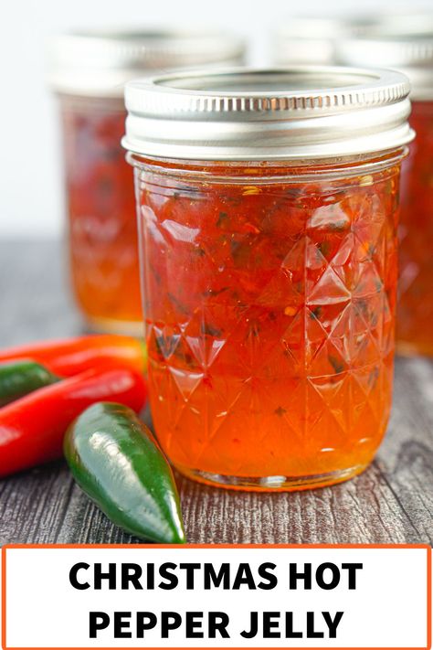 Thai Chili Pepper Jelly, Serrano Pepper Jam, Thai Pepper Jelly, Red Serrano Pepper Recipes, Fruit And Pepper Jelly, Candied Hot Peppers, Peach Hot Pepper Jam, Mixed Pepper Jelly Recipe, Ring Of Fire Pepper Recipes