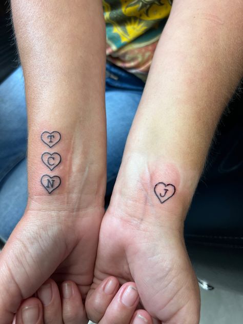 Kids on right and husband on left Husband And Kids Tattoo, Kids Tattoo, Family Tattoo, Family Tattoos, Tattoos For Kids, Mom Tattoos, Tattoos, Quick Saves