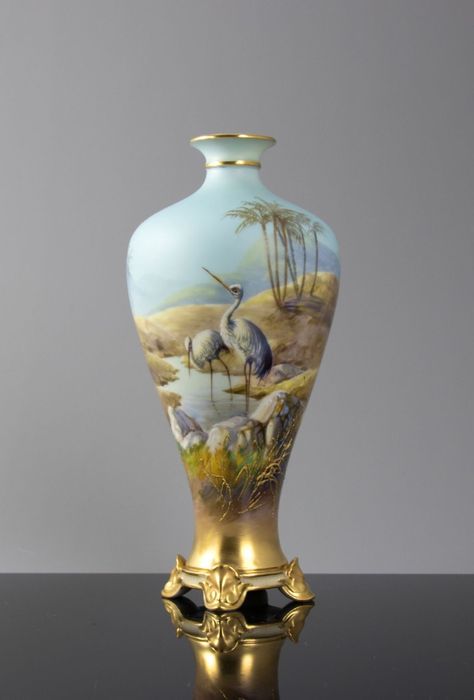 Painting On Porcelain, Green Factory, William Powell, Blue And White Vase, Gold Vases, Chinese Vase, Desert Oasis, Antique Vase, China Painting