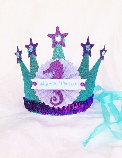 The Little Mermaid Party, Mermaid Party Ideas, Ariel Birthday, Little Mermaid Party, Crown Party, Mermaid Theme Party, Sea Birthday Party, Mermaid Parties, Little Mermaid Birthday