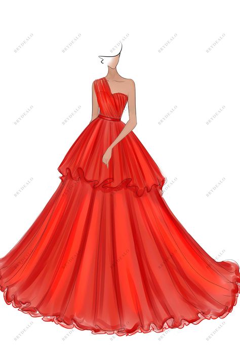 Fashion Related Drawings, Ball Gown Illustration Fashion Sketches, Designer Sketches Fashion, Fashion Illustration Sketches Dresses Design Inspirational, Outfit Ideas Sketches, Ball Gown Sketches, Ball Gown Drawing, Dress Art Drawing, Dress Sketches Design