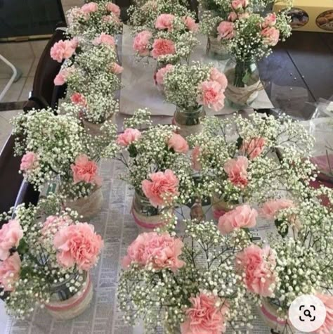 Diy Babyshower, Jars Diy, Bridal Shower Tables, Vintage Bridal Shower, Trendy Baby Shower Ideas, Bridal Shower Flowers, Bridal Shower Centerpieces, Fall Bridal Shower, Baby Shower Table