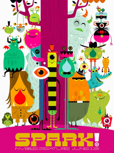 These remind me of the imaginary friends. Invisible Creature, Foster Home For Imaginary Friends, Monster Illustration, Pretty Backgrounds, Monster Mash, Tableau Art, Imaginary Friend, Natural Logo, Cute Monsters