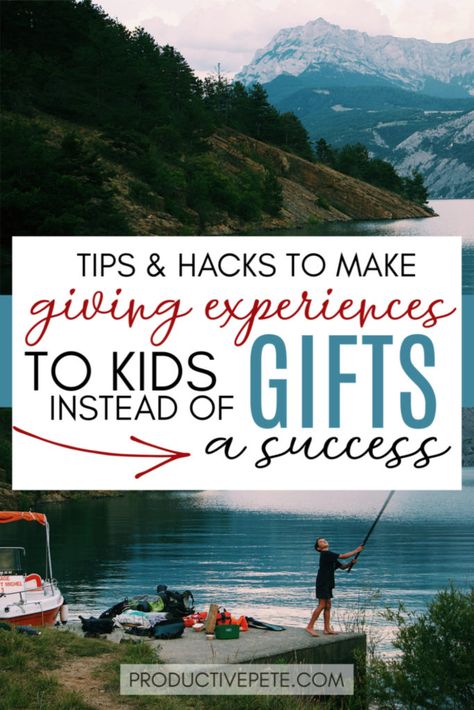 Are you thinking about doing experience gifts for kids this year? Then you need to read our tips to make giving experience gifts to kids a success. Tons of ideas that will help make sure your non-toy gifts are a hit with the kids, and the parents too. Start making memories instead of toy clutter by giving the gift of time, adventure or new experiences. #gifts #giftsforkids #makingmemories #christmas #christmasgifts Experience Gifts For Kids, The Gift Of Time, Toy Clutter, Gift Hacks, Non Toy Gifts, Christmas Experiences, Adventure Gifts, Toy Gifts, Holiday Break