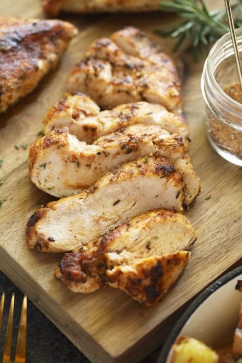 Stovetop Chicken Breast, Stove Top Chicken Breast Recipes, Pan Cooked Chicken, Stove Top Chicken Breast, Freezing Cooked Chicken, Fried Chicken Breast Recipe, Pan Fried Chicken Breast, Moist Chicken Breast, Grilled Chicken Strips