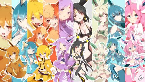 The eeveelutions | Gijinka (擬人化) / Humanization | Know Your Meme Pokemon, Human, Anime, Pokémon