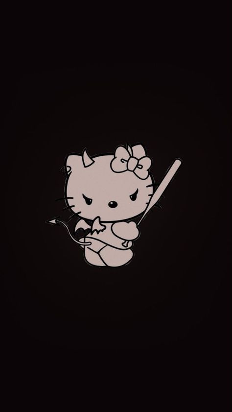 Dark Hello Kitty Wallpaper, Gothic Aesthetic Dark, Dark Hello Kitty, Hello Kitty Dark, Hello Kitty Background, Kitty Background, Wallpaper Cute, Kitty Wallpaper, Hello Kitty Wallpaper