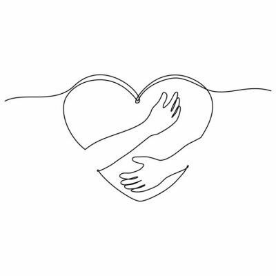 Hug Drawing Simple, Hug Tattoo, Hug Drawing, Mains Couple, Hugging Drawing, Heart Hug, Charity Poster, Hug Images, Hug Illustration