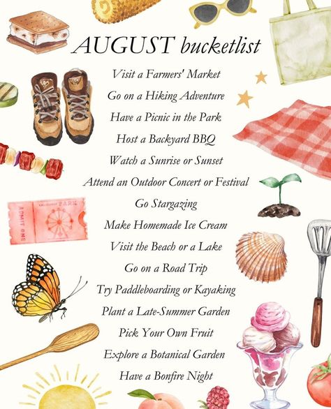 Can you believe August is almost over? 🌿 With just a few days left, we're soaking up every last bit of summer magic. ✨ What's still on your August bucket list? August Bucket List, Summer Magic, Summer To Do List, Making Homemade Ice Cream, Outdoor Concert, Healthy Gluten Free Recipes, Bonfire Night, Picnic In The Park, Healthy Gluten Free