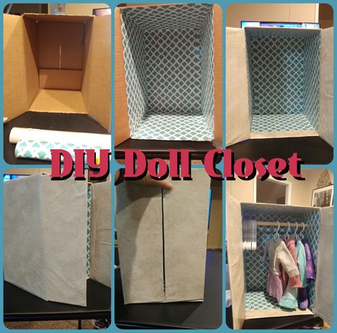 Diy Doll Wardrobe, Cardboard Closet, Toy Wardrobe, Diy Doll Closet, Cardboard Wardrobe, Diy Barbie House, Baby Closet Dividers, Barbie Printables