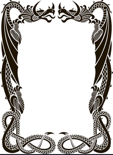 Drawing Vines, Dragon Photo, Book Rebinding, Photo Frame Template, Celtic Border, Celtic Braid, Vintage Stationary, Viking Pattern, Celtic Ornaments