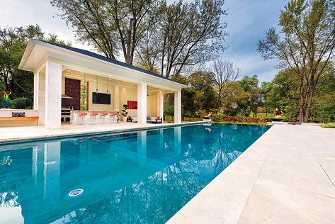 Swimming Pool Ideas, Pool Decking, Pool Pavilion, Pools Backyard Inground, Luxury Landscaping, Gunite Pool, Luxury Pools, Building A Pool, Custom Pools