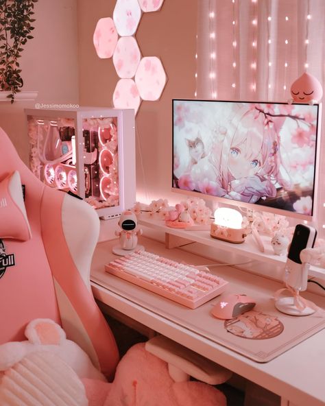 Happy Tuesday 💕🌸 . .⁣ .⁣ #streamer #twitchstream #streamgirl #twitchtv #twitchcommunity #egirl #twitchgirls #gamergirl #gamer #gamergirls #pcgamer #pcgaming #twitch #twitchstreamer #gamingcommunity #twitchgamer #gaming #cute #streaming #twitchgaming #cutesetup #cutegaming #gamingsetup #pcsetup #gamergirlsetup #aestheticgaming #kawaiigaming #pinkaesthetic Feminine Office Ideas, Girly Games, Small Game Rooms, Constant Headaches, Computer Set, Gamer Room Decor, Pc Setups, Gaming Setups, Deco Studio