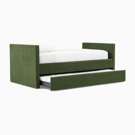 Payton Daybed w/ Trundle | West Elm Nursery Daybed, Terrace Lounge, Bedroom 2024, Trundle Mattress, Modern Daybed, Twin Trundle Bed, Daybed Mattress, Kids Loft Beds, West Elm Kids