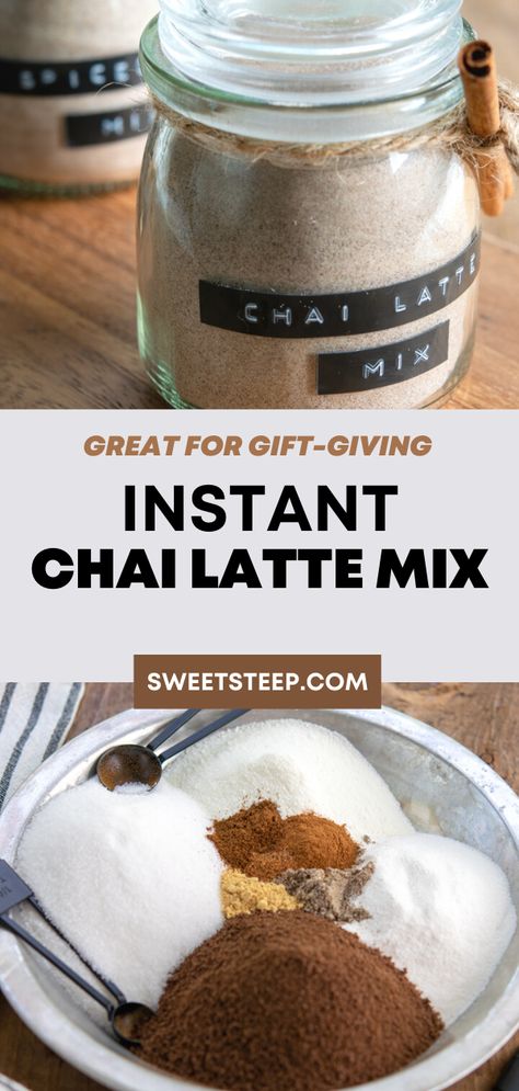 Diy Chai Powder, Chai Latte Mix Diy, Chai Tea Powder, Homemade Chai Mix Recipe, Diy Chia Tea Concentrate, How To Make Chai Spice, Ginger Chai Tea, Chai Tea Diy Spice Mixes, Chai Tea Homemade