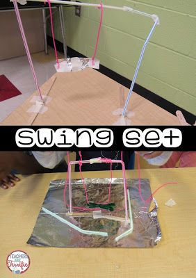 STEM Challenge: Build a playground! Every group build something different. Check this blog post! Stem Playground, Creative Classroom Decor, Stem Club, Teaching Stem, Stem Lab, Engineering Activities, Differentiation Math, Engineering Design Process, Steam Projects