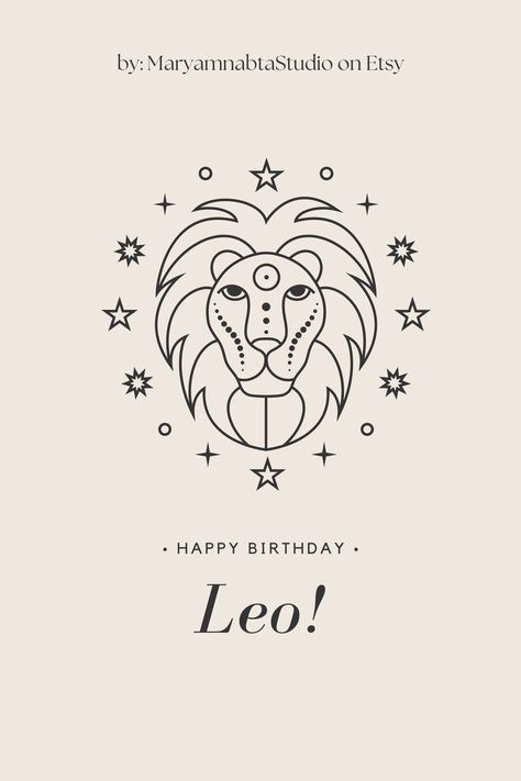 Leo Birthday card, digital download, printable on etsy Leo Birthday Card, Zodiac Constellation Tattoos, Life Quotes Happy, Leo Lady, Happy Birthday Leo, Leo Energy, Quotes Wise Words, Quotes Popular, Leo Birthday