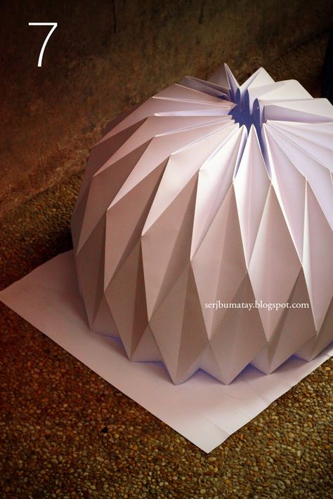 How to make an origami paper lantern. pin now, try later. Origami Light, Lampshade Tutorial, Origami Lampshade, Diy Luminaire, Paper Lanterns Diy, Origami Lamp, Diy Lampe, Origami And Kirigami, Folding Origami