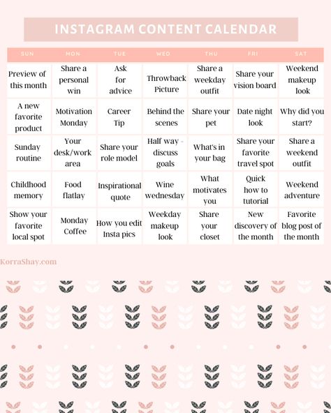 Instagram content calendar. Click for full list and details on how and why content calendars are so important for bloggers!  #blog #blogger #instagram #instagramtips Instagram Content Calendar, Instagram Calendar, Content Calendar Template, Social Media Content Calendar, Instagram Help, Instagram Algorithm, Social Media Marketing Plan, Content Planner, Instagram Engagement