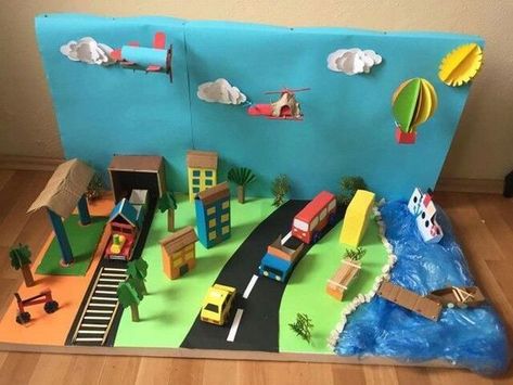 Transportation Crafts For Kids And Preschoolers Transportation Activities, Transportation Crafts, Transportation Preschool, Transportation Theme, Preschool Art Activities, Paper Crafts Diy Kids, Montessori Activities, Preschool Art, Craft Activities For Kids