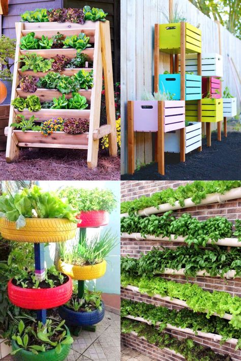 35 creative container vegetable garden ideas such as beautiful planters, vertical gardening, DIY pots, grow bags, & transforming recycled gallon buckets! - A Piece of Rainbow, backyard, garden, vegetable gardening ideas, small space tips, grow your own food, homestead, homesteading, spring, summer, edible garden, landscaping Rental Vegetable Garden, Tiny Vegetable Garden Small Spaces, Small Yard Veggie Garden Ideas, Portable Vegetable Garden, Diy Veg Planters, Vegetable Garden Diy On A Budget, Patio Container Gardening Vegetables, Vegetable Container Garden Ideas, Clever Garden Ideas