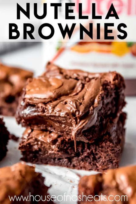 Easy Homemade Brownies, Sully Cake, Easy Nutella Brownies, Homemade Brownies Easy, Resep Brownies, Nutella Desserts, Nutella Brownies, Brownie Cupcakes, Oreo Brownies