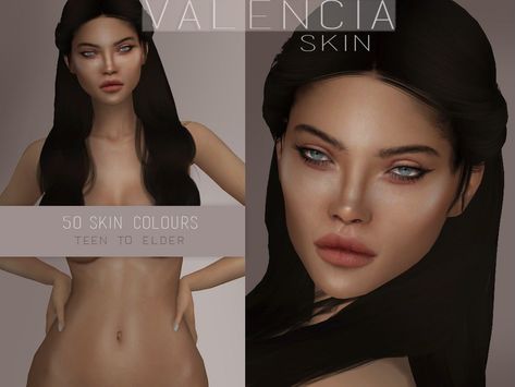 The Sims Resource - Valencia Skin Sims 4 Overlay, Sims Cc Alpha, Sims 4 Make Up, Sims 4 Cc Urban, Sims4 Skin, Black Simmer Cc, Sims 4 Skins, Sims 4 Genetics, Black Simmer