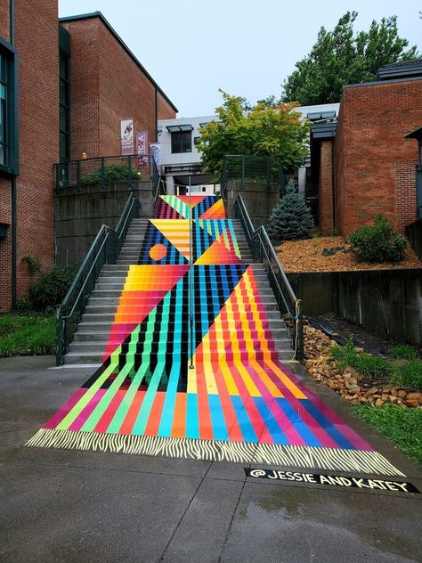 Murals Street Art, Live Art, Stairs Mural, Stairs Art, Beton Design, Public Artwork, Painted Stairs, Colossal Art, Visual Culture