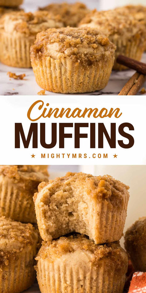 Cinnamon Muffins with Streusel Pomegranate Desserts, Tin Recipes, Cinnamon Muffins, Filled Muffins, Homemade Muffins, Breakfast Pastries, Holiday Menus, Awesome Recipes, Weekend Breakfast