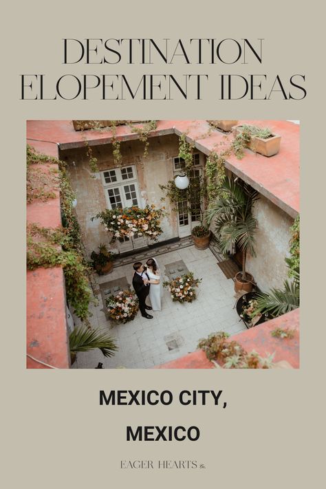 Eager Hearts Photography, Destination Wedding Photography Mexico City Elopement, Elopement Mexico, City Wedding Decor, Mexico City Wedding, Photography Golden Hour, Autumn Elopement, Urban Elopement, City Wedding Dress, Elopement Venues