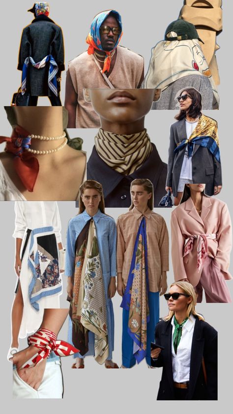 Trend for silk scarf Strong Outfit, Silk Scarf Outfit, Scarf Trends, Silk Scarf Style, How To Wear A Scarf, Scarf Outfit, Hairstyles For Medium Length Hair, Scarf Women Fashion, Medium Length Hair