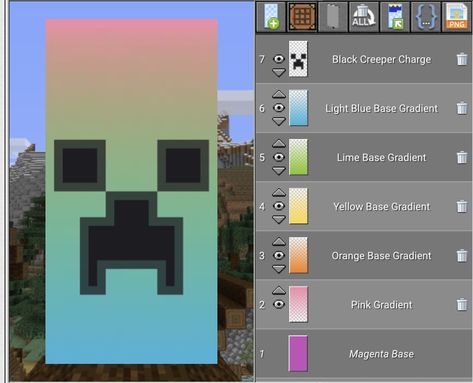 Minecraft Banner Designs Step By Step, Minecraft Banner Patterns Step By Step, Minecraft Magazine Ideas, Frog Banner Minecraft, Mincraft Baners, Banner Ideas Minecraft, Banner Patterns Minecraft, Banner Minecraft Tutorials, Banner Design Minecraft