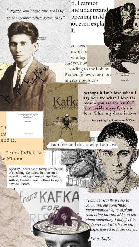 Classic Literature Posters, Kafka Quotes, Old Poetry, Quote Collage, Zodiac Characters, Literature Humor, Romantic Book Quotes, Russian Literature, Franz Kafka