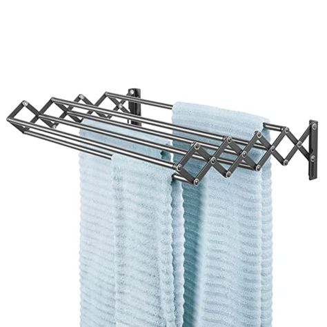 Small Utility Room, Wall Mounted Drying Rack, Compact Laundry, Drying Rack Laundry, Laundry Drying, Clothes Drying, Clothes Dryer, Laundry Room Storage, Clothes Drying Racks