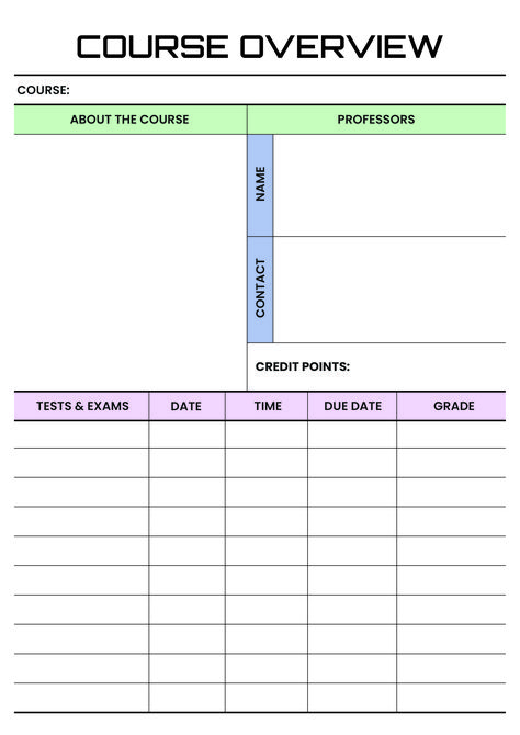 Introducing the Course Overview Printable, your ultimate companion on the path to academic excellence and empowerment. Are you ready to embark on your educational journey with clarity and confidence? This printable resource is here to guide you, providing a comprehensive and organized overview of your courses. With its structured framework, you'll have all the essential details at your fingertips, empowering you to conquer your courses with ease. Download this now. Course Overview, Test Exam, Academic Excellence, Printable Pages, Are You Ready?, Confidence, Education, Color