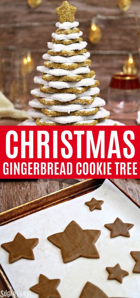 Gingerbread Christmas Cookie Tree is the ultimate holiday dessert! It’s easy, delicious, feeds a crowd, and is so gorgeous it can double as a centerpiece!  #cookies #baking #christmas #dessert Cookie Tree Christmas, Gingerbread Christmas Tree Cookies, Gingerbread Cookie Christmas Tree, Gingerbread Xmas Tree, Christmas Cookie Tree, Cookie Tree, Christmas Tree Gingerbread Cookies, Cookie Christmas Tree, Gingerbread Cookie Tree