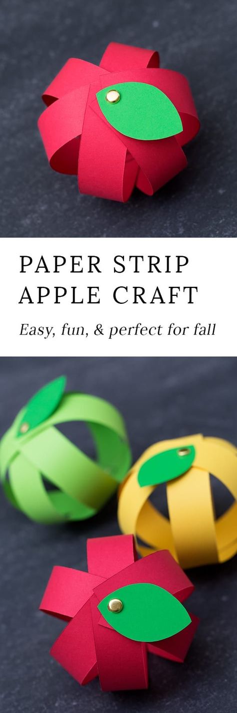 Kids love this easy paper strip apple craft! This simple fall craft includes a free printable template, making it perfect for home or school. Apple Crafts For School Age, Crafts For 3rd Graders Fall, September Classroom Crafts, September Crafts For Kindergarteners, Apple Crafts Preschool Toddlers, Crafts For Kids September, September Art Ideas For Kids, Apple Construction Paper Craft, Apples Arts And Crafts For Kids